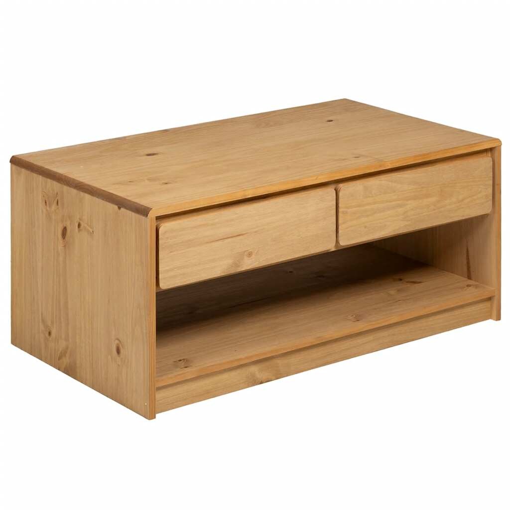 vidaXL Couchtisch SAUDA Eiche-Optik 99x55x45 cm Massivholz Kiefer Image