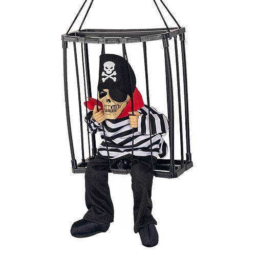 gruselige Käfig-Halloween-Puppe, Spukhaus-Requisite mit schreiender Stimme, Albtraum-Kreatur