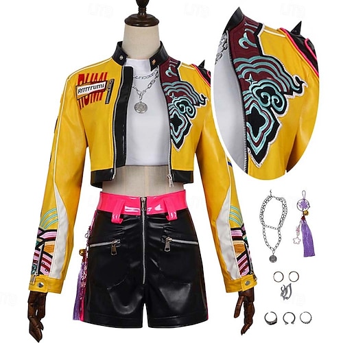 Kpop-inspiriert Von koreanischen Idolen inspiriert Idol Popstar Kostüm Festkleidung Virtuelles Idol for Damen Erwachsene Halloween Karneval Leistung Comic-Konzert Anime Expo Image