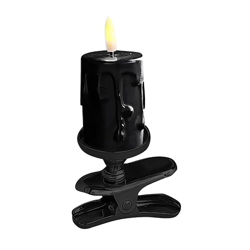 Flammenlose LED-Kerzenlichter zum Aufstecken, kegelförmige Festival-Kerze zum Aufstecken, flackernder konischer Kerzenständer zum Aufstecken mit abnehmbaren Clips für Urlaub, Haus, Garten und Image