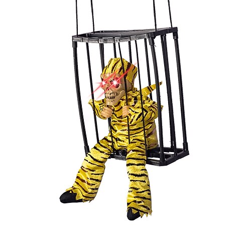 gruselige Käfig-Halloween-Puppe, Spukhaus-Requisite mit schreiender Stimme, Albtraum-Kreatur