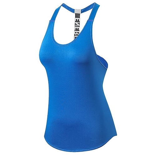 Damen Yoga-Shirts Trainings-Tanktops Racerback Sexy Atmungsaktiv Rückenfrei Ärmellos Sport Einfarbig Oberteil Für Fitnessstudio sportlich Sport Sportkleidung Image