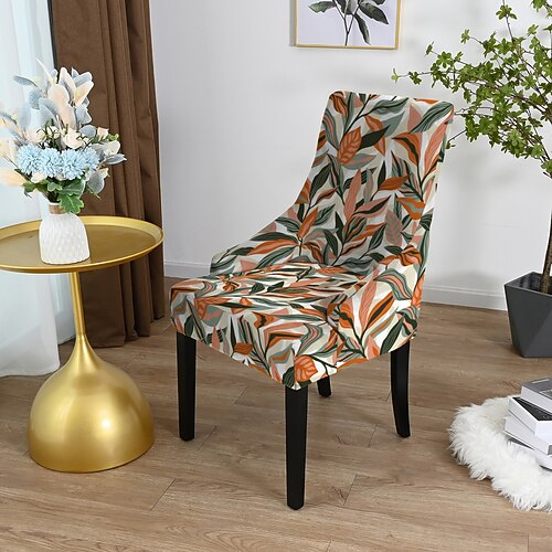 Sessel-Schonbezüge – Stretch-Polyesterbezüge mit Streifen-/Pflanzen-/geometrischem Druck Rutschfester Möbelschutz für das Wohnzimmer Esszimmerstühle Image