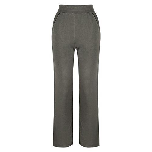 Per donna Pantaloni da yoga Pantaloni a gamba dritta con tasche Palestra Atletico Sportivo Pantaloni Tinta unica Nero Bianco Verde Spandex Gli sport Abbigliamento sportivo Taglia piccola