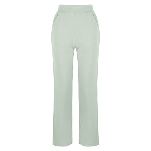 Per donna Pantaloni da yoga Pantaloni a gamba dritta con tasche Palestra Atletico Sportivo Pantaloni Tinta unica Nero Bianco Verde Spandex Gli sport Abbigliamento sportivo Taglia piccola