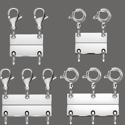 4-teiliger Ketten-Schichtverschluss – 18 Karat Goldtrenner zum Schichten, magnetische Mehrfachverschlüsse und Verschlüsse für Damen-Kettenverlängerung Image