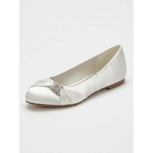 Brautmutter-Schuhe mit niedrigem Absatz – elegante champagnerfarbene Satin-Kleiderschuhe für formelle Hochzeiten Image