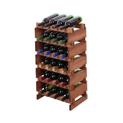 Proregal Weinregal VINOTECA FLEX PRO | HxBxT 79x46x28cm | 24 Flaschen auf 6 Ebenen | Massives Kiefernholz | Braun geölt Image