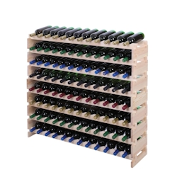 Proregal Weinregal VINOTECA FLEX PRO | HxBxT 107x123x28cm | 96 Flaschen auf 8 Ebenen | Massives Kiefernholz | Natur unbehandelt Image