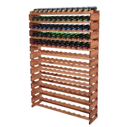 Proregal Weinregal VINOTECA FLEX PRO | HxBxT 177x123x28cm | 156 Flaschen auf 13 Ebenen | Massives Kiefernholz | Braun geölt Image