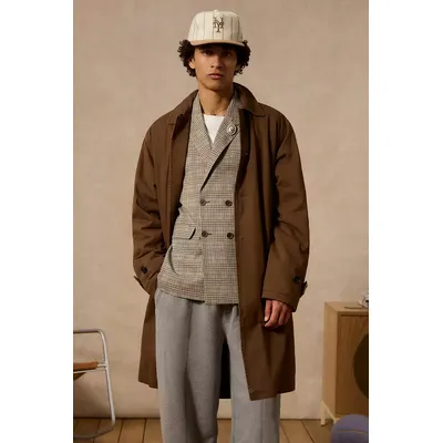 Loom Brown Mac Coat Jacket - Brown XS at Urban Outfitters