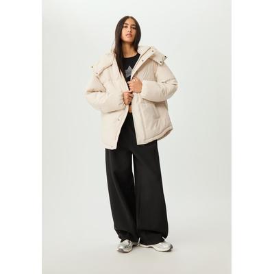 Stradivarius Oversize hooded puffer jacket Ecru S