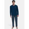 Schlafanzug TOM TAILOR "Milos", Herren, Gr. 48, blau (blau, mittel, karo), Obermaterial: 100% Baumwolle, casual, Homewear-Sets