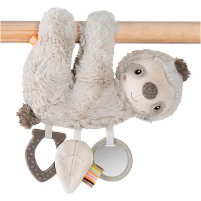 Greifspielzeug FEHN "Lazy, Crazy & Pink, Activity-Faultier", grau (grau, beige), Greifspielzeug, KinderB:22cm H:6,5cm L:24cm, Plüsch, Softvelour, Nicki, B:22cm H:6,5cm L:24cm Image