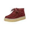 Schnürschuh CLARKS "Clarks Halbschuhe Leder", Damen, Gr. 42, rot (wine), Leder, casual, Schuhe