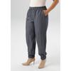 Schlupfhose ANISTON PLUS, Damen, Gr. 52, N-Gr, blau (jeansblau), Stoff, Obermaterial: 65% Polyester, 33% Viskose, 2% Elasthan, gemustert, casual, bequem lang, Hosen, mit praktischen Eingrifftaschen -NEUE KOLLEKTION