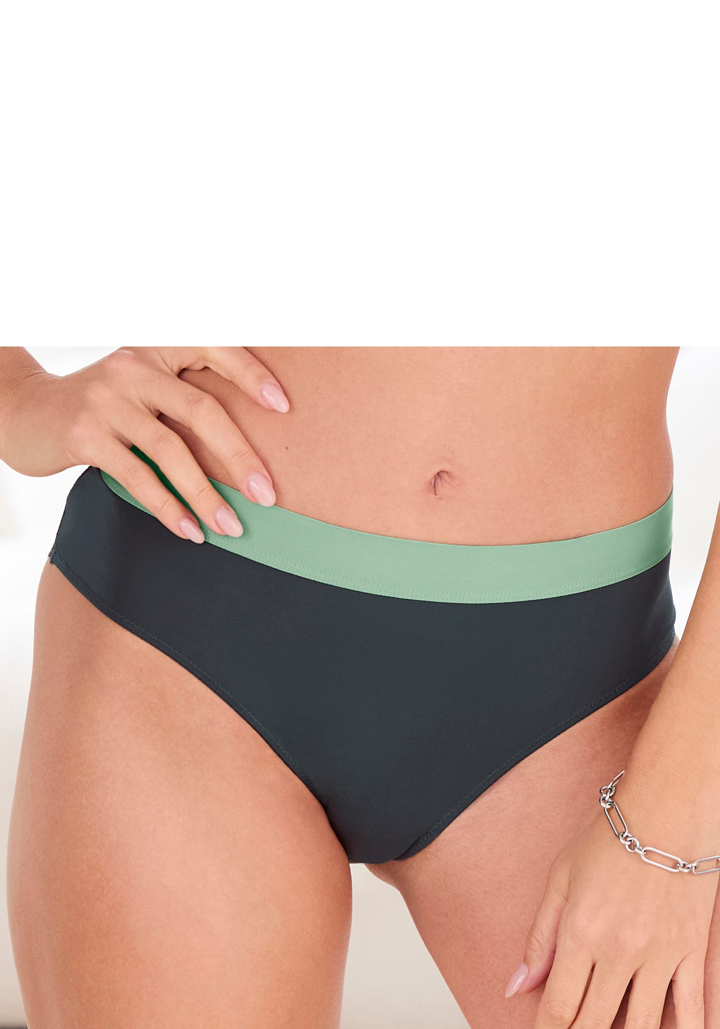 Panty S.OLIVER "Clemence", Damen, Gr. 36/38, grün (grün, salbei), Spitze, Obermaterial: 86% Polyamid, 14% Elasthan, Unterhosen Panty, hinten mit schöner, graphischer Spitze