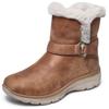 Winterstiefel SKECHERS "EASY GOING-DREAMERS MOVE", Damen, Gr. 40, braun (hellbraun), Lederimitat, casual, Schuhe, Schlupfstiefel, Snowboots, Winterschuh mit Slip-Ins Schafteinstieg