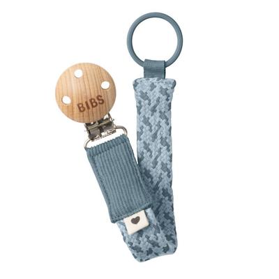 Bibs Fopspeenketting Braided Petrol/Baby Blue 1 St Schnullerkette Image