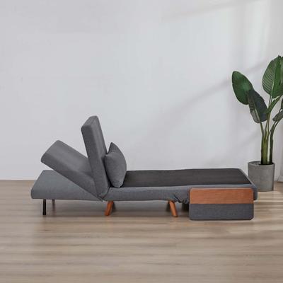 Foldable Sofa Bed - Single Seater With Breathable Linen,6-Level Adjustable Backrest,Space-Saving Sleeper Sofa