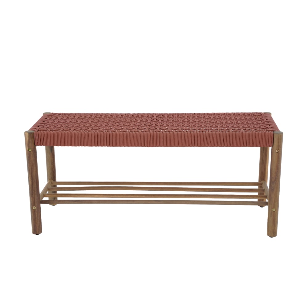 Banc intérieur et extérieur en bois d'acacia et corde