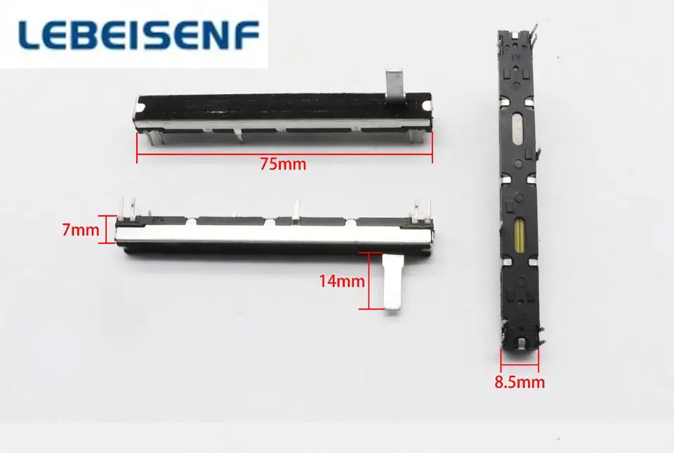 4 Stück gerades Schiebepotentiometer A10K für Peavey Mixer/Schaftlänge 15 mm, variable Widerstände, Stereo-Fader Image