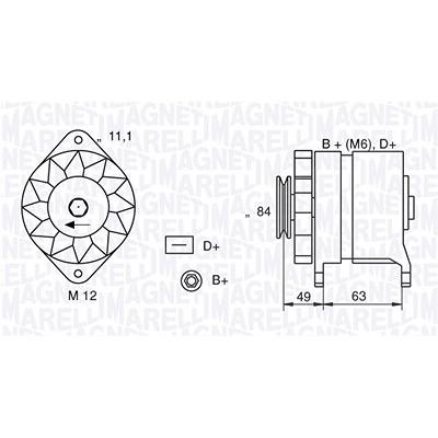 Magneti Marelli Generator [Hersteller-Nr. 063321044010] für Alfa Romeo, Fiat, Iveco, Lancia Image