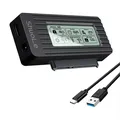 Acquista ora ShuoLe Custodia per disco rigido USB 3.1 Adattatore per disco rigido da 2,5/3,5 pollici Display digitale intelligente Cavo Easy Drive
