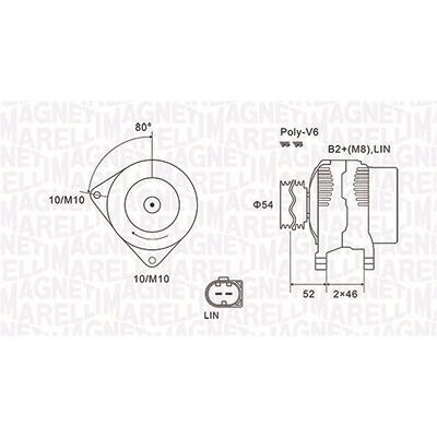 Magneti Marelli Generator [Hersteller-Nr. 063731970010] für Ford, Mazda Image