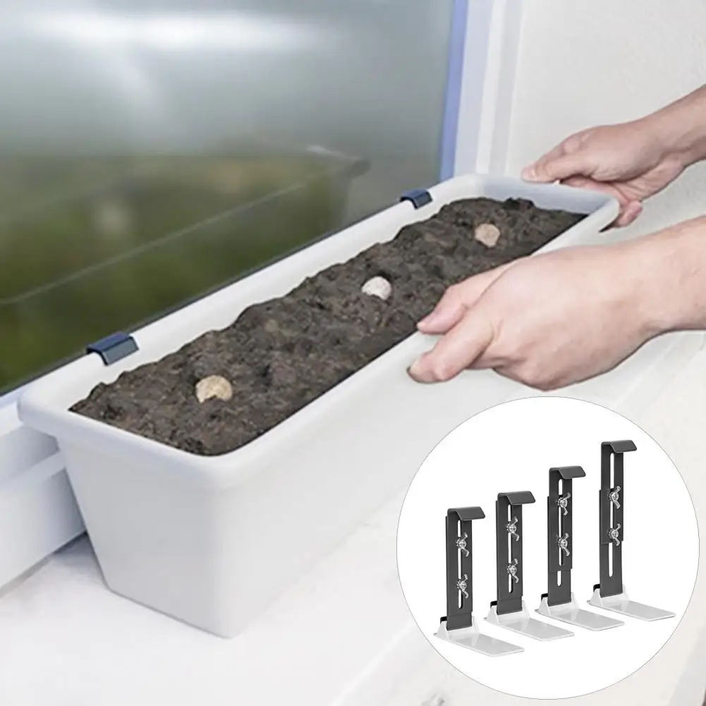 Höhenverstellbarer Balkon-Pflanzgefäßhalter, robuste, verstellbare Blumenkastenhalterungen für Deckgeländer, Balkone, ideal für Fenster