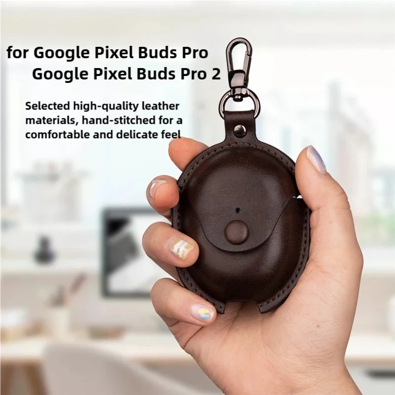 Per Google Pixel Buds Pro 2 Custodia in pelle PU Cover Auricolari Custodia Bluetooth Custodia Accessori Scatola Pelle protettiva con Hoo