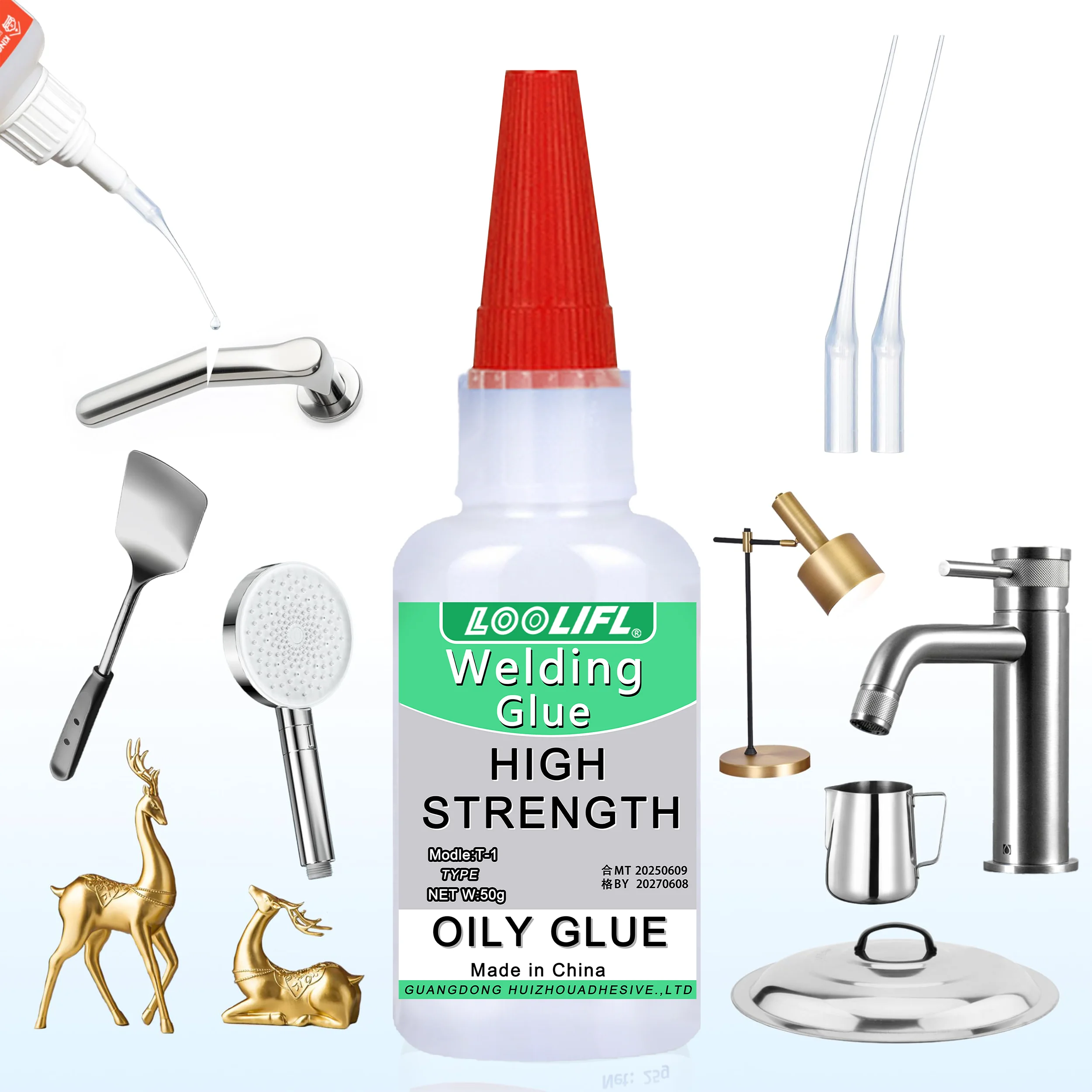 Hochfester Öl-Schweißkleber – Sofortkleber Universalkleber – Metallkleben und -reparatur – Geeignet für Metall, Harz, Keramik, Glas, Holz und Kunststoff Image