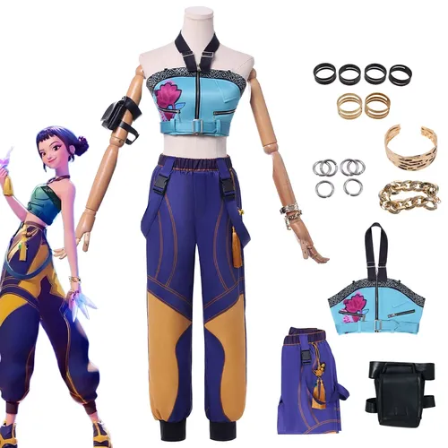 Costume de Cosplay Anime KPop Demon Hunters Zoe pour fille, ensemble complet haut et pantalon, vêtements de spectacle Rock Punk, tenues d'halloween, nouvelle collection