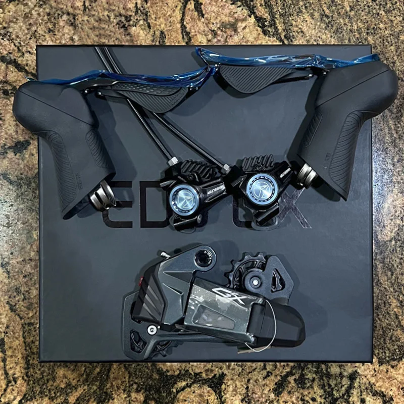 WHEELTOP GEX Drahtlose elektronische Gravel-Fahrradgruppe 3-14S Hydraulische Scheibenbremse und Felgenbremse Schaltwerkschalthebel Image