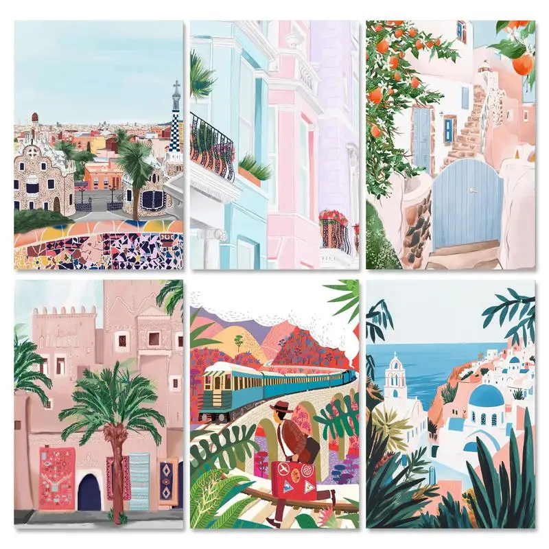 RUOPOTY bricolage peinture par numéros Kits bricolage cadre Illustration peinture acrylique sur toile par numéros maison mur Art photo pour bricolage Gi