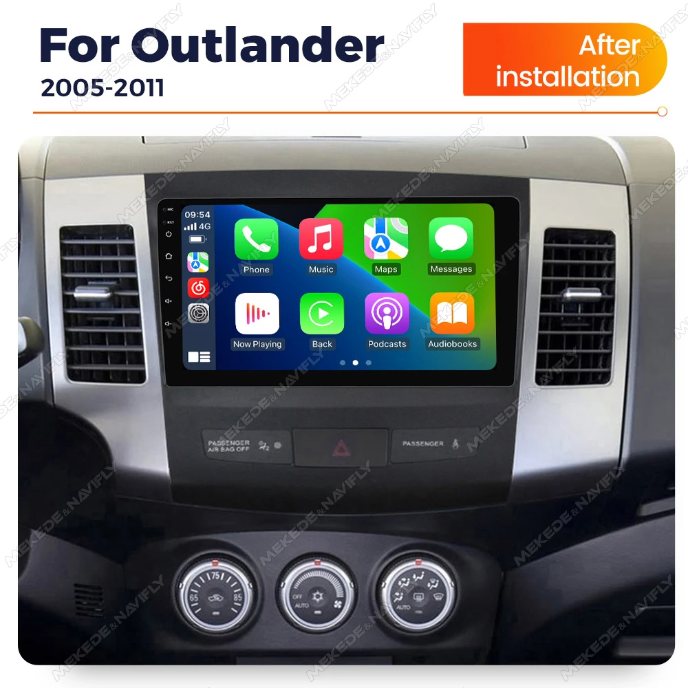 MEKEDE 9 zoll Auto Radio Carplay GPS Für Mitsubishi Outlander 2006 - 2011 Peugeot 4007 Citroen C-Crosser auto intelligente systeme Image