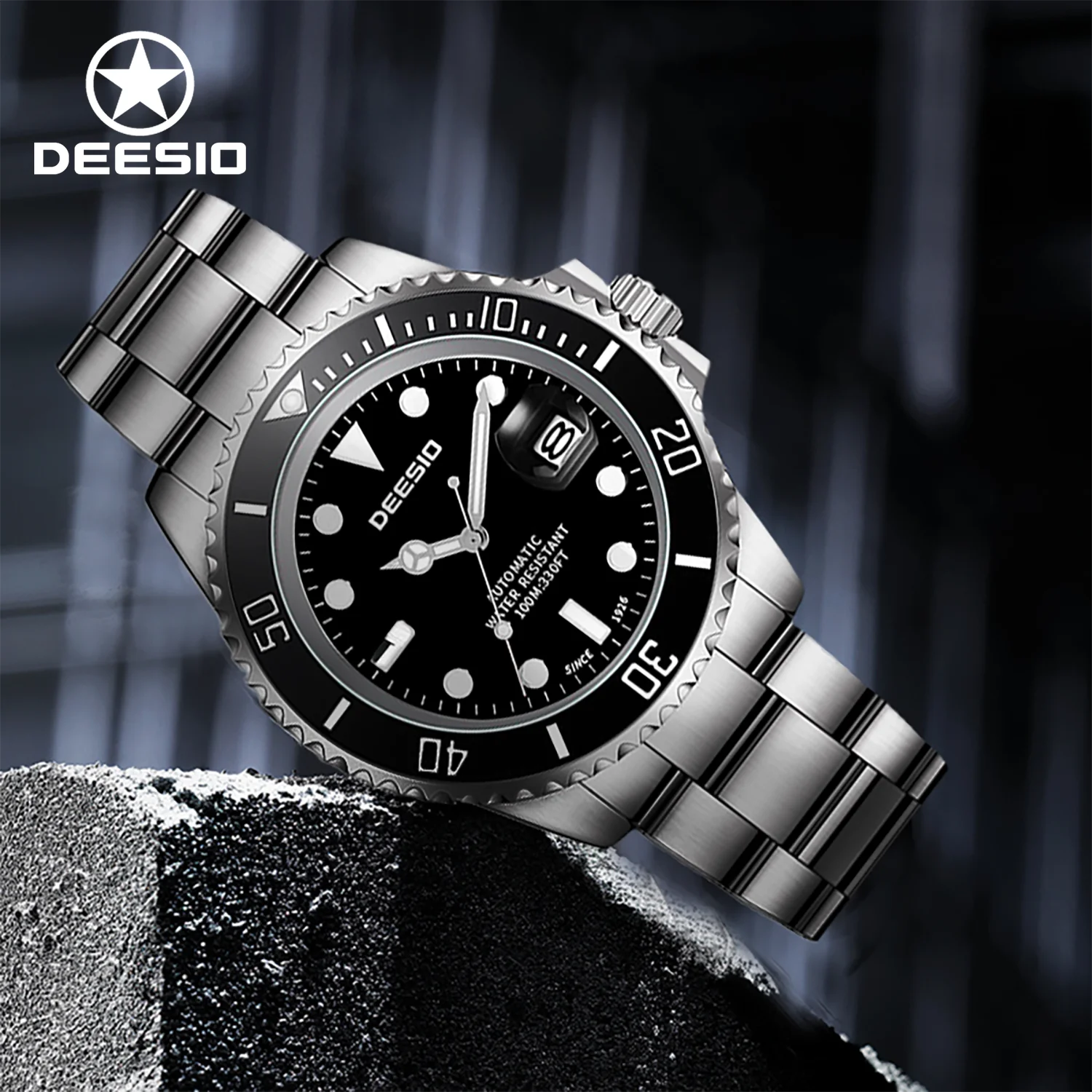 Deesio Neue männer Uhren Luxus Automatische Uhr Für Männer Mechanische 41mm Edelstahl Synthetische Saphir Leuchtende Wasserdicht Image