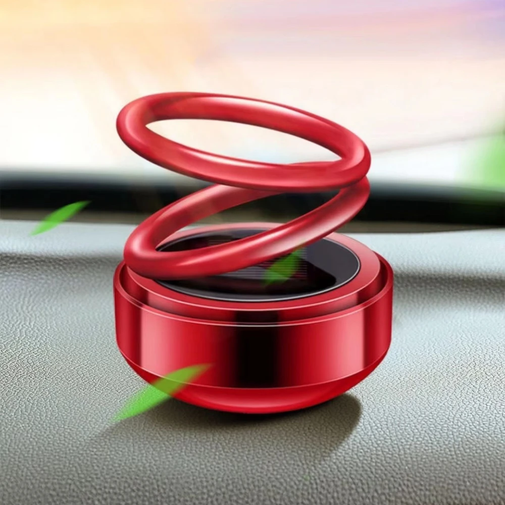 Tragbare Heißer Kinetische Molekül Mini Heizung Windschutzscheibe Defroster Winter Solar Powered Dual Ring Auto Innen Dekoration Ornamente Image