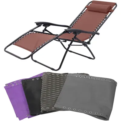 Universal Replacement Fabric For Zero Gravity Chair 63x17 Inch Durable Outdoor Patio Lounge Recliner Sling Cover Beige Gray