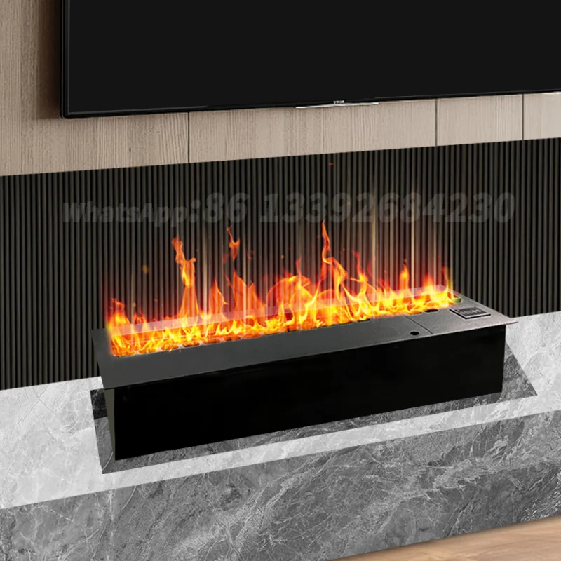 Zerstäubender Kamin, TV-Wand, Zuhause, intelligenter Raum mit Ton von Brennholz, rissendes Wasser, Dampf, Luftbefeuchter, Dampf, elektrischer Kamin