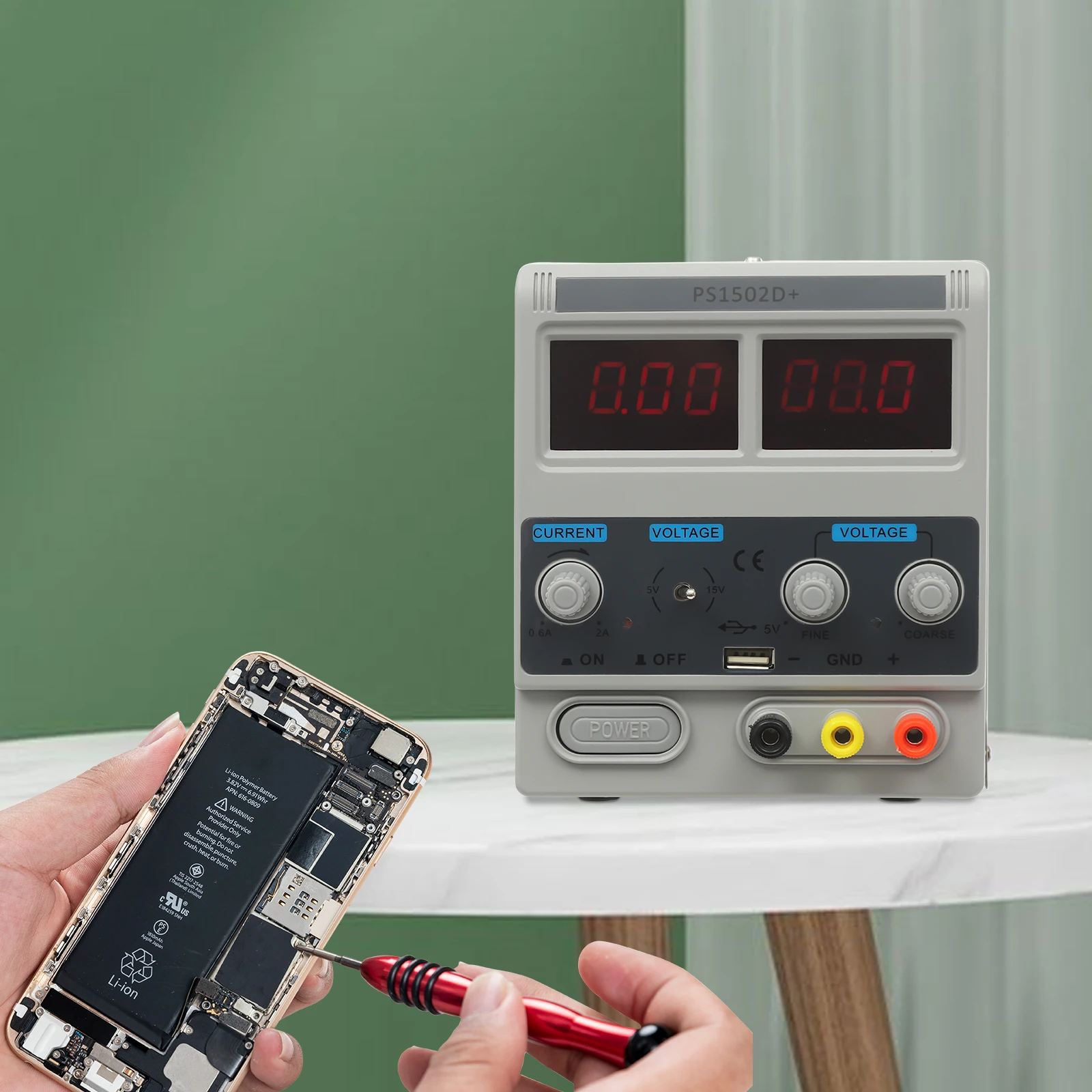 Labor-Netzteil, einstellbarer Transformator, Netzteil, Labor-DC-Netzteil, Strommesser, 0–15 V, stabilisiertes Schaltnetzteil Image