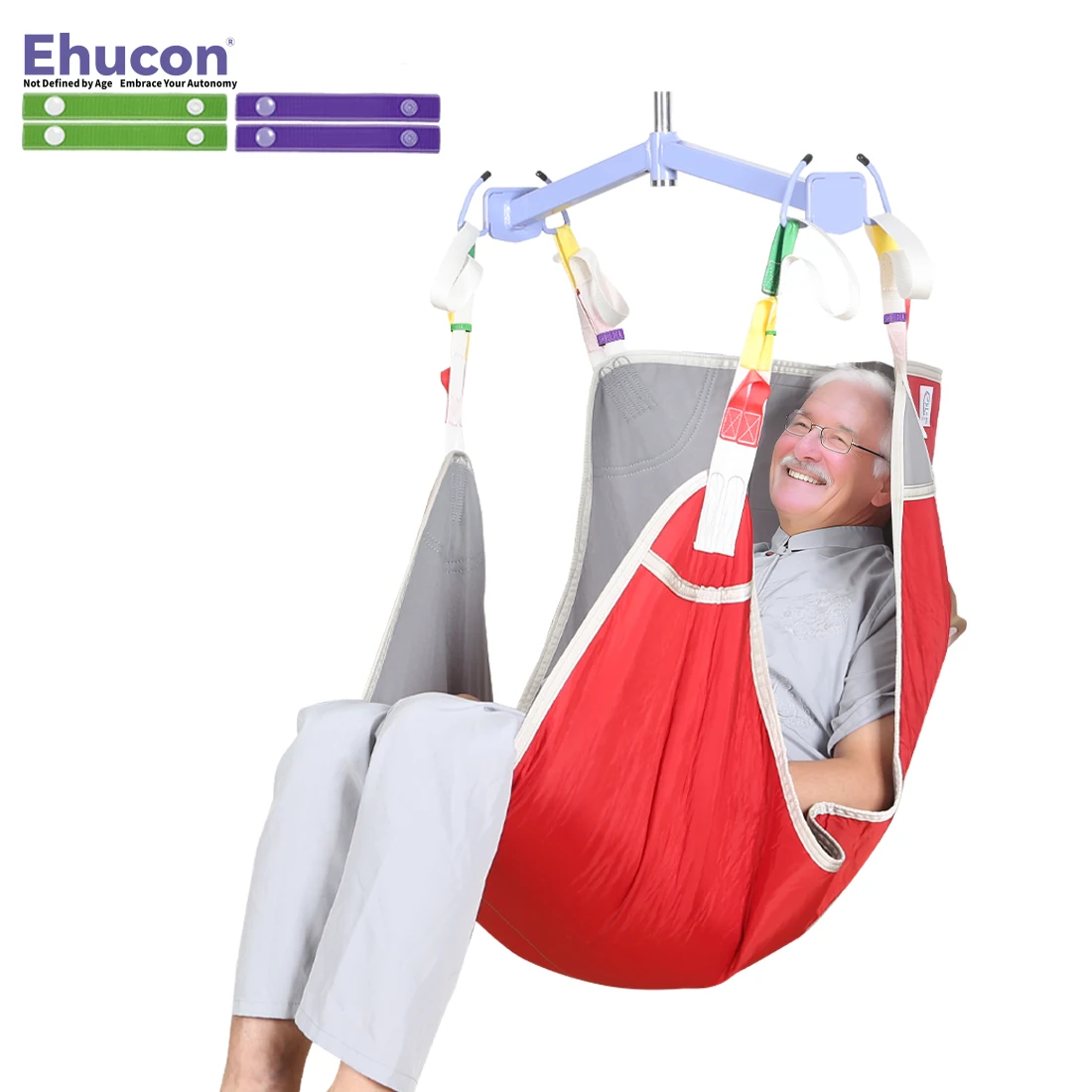 Ehucon Patient Ganzkörper-Hebeschlinge, Hoyer-Schlinge mit strapazierfähigem Tuch, der sichere Unterstützung für ältere Menschen mit Behinderungen bietet, 500 Pfund Image