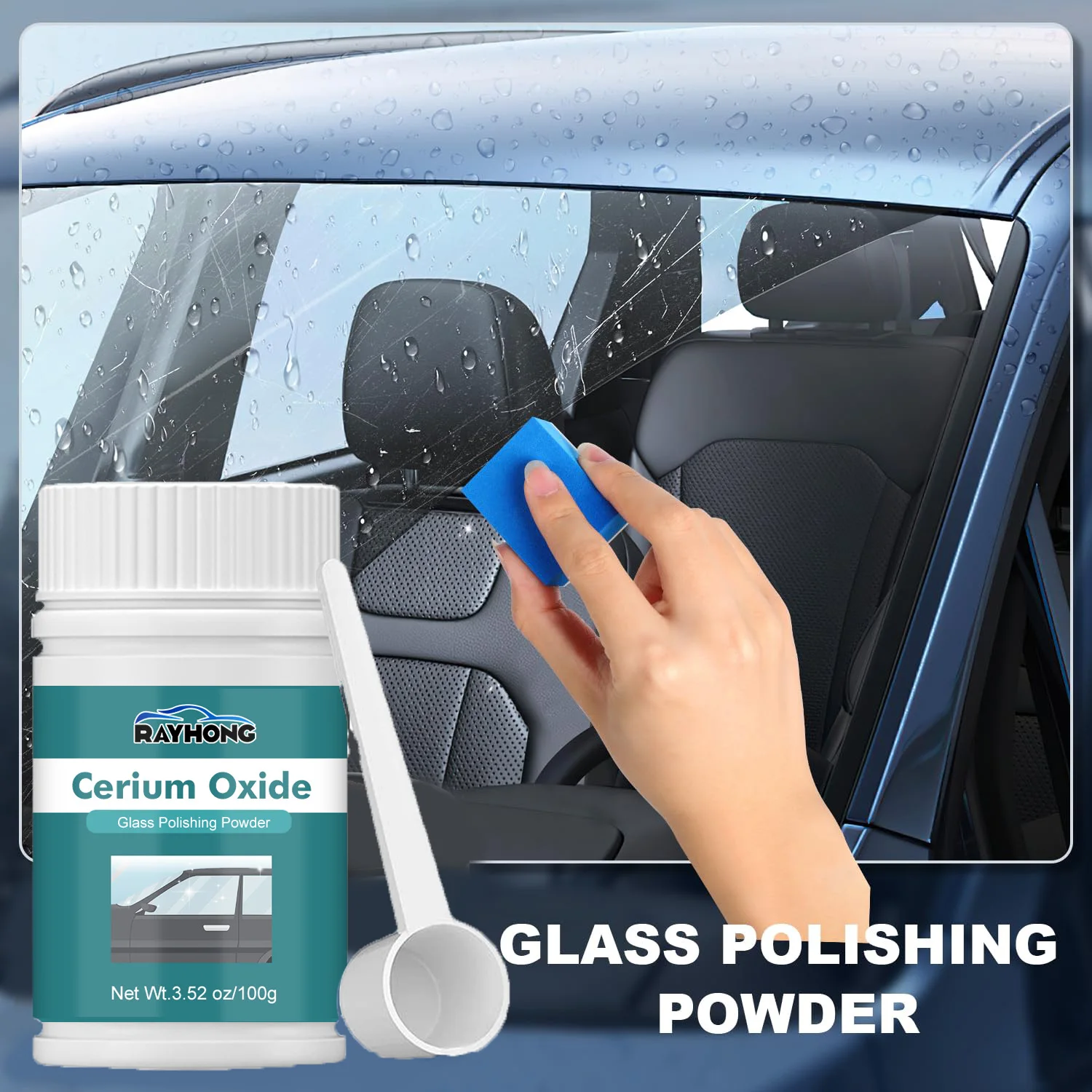 Glas Polieren Pulver Professionelle Ceroxid Glas Polieren Windschutzscheibe Kratzer Entferner Reparatur Wachsen Auto Pflege Zubehör Image