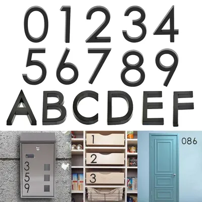1Pcs 6cm Self-adhesive Door House Numbers Mailbox Numbers Street Address Numbers Letters for Home Door Plate Mailbox Sign
