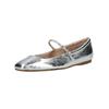 Riemchenballerina DOLCE VITA "Dolce Vita Ballerinas Leder", Damen, Gr. 36, silber, Leder, casual, Schuhe