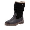 Winterstiefel REMONTE "Fiber Grip", Damen, Gr. 45, schwarz, Leder, Veloursleder, Basic, Schuhe, Winterboots, Profilsohle, mit wasserabweisender TEX-Membran