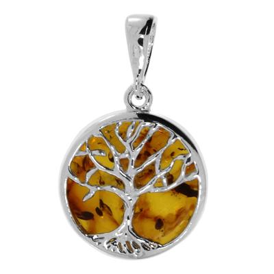 Ketten-Anhänger OSTSEE-SCHMUCK "Ostsee-Schmuck Anhänger Lebensbaum 17 mm", weiß, Schmuckanhänger, Damen, 28 x 17mm, Silber 925 (Sterlingsilber), 3.2 g Image