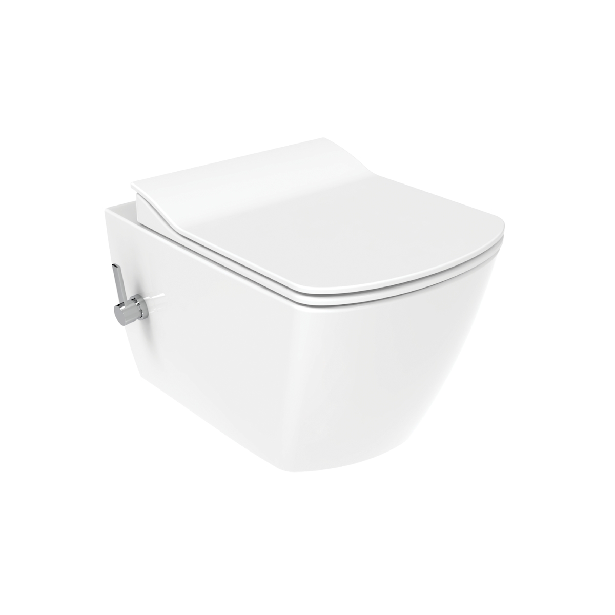 Creavit Elegant Wand WC mit Bidetfunktion randlos Weiß glänzend Warm und Kaltwasser ohne WC Sitz Image