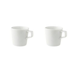 2 x palmer White Delight Kaffeebecher Set, Porzellan, 2-teilig, Mug Tassen 0,25 L, weiß glänzend, modern, auch für Tee, Kakao, Suppe Image