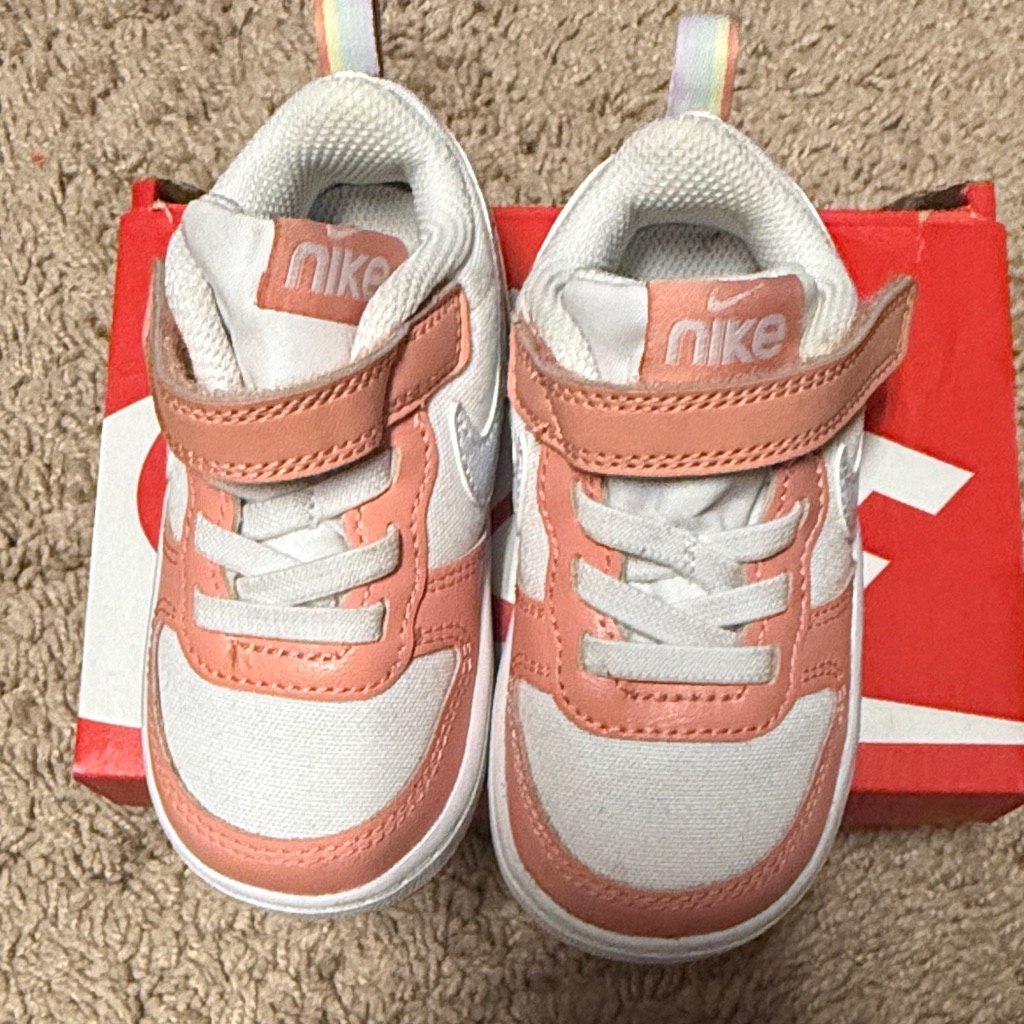 Nike Shoes | Like New Nike Toddler Sneakers - Coral And White Nike Blazer Mid | Color: Pink/White | Size: 6bb